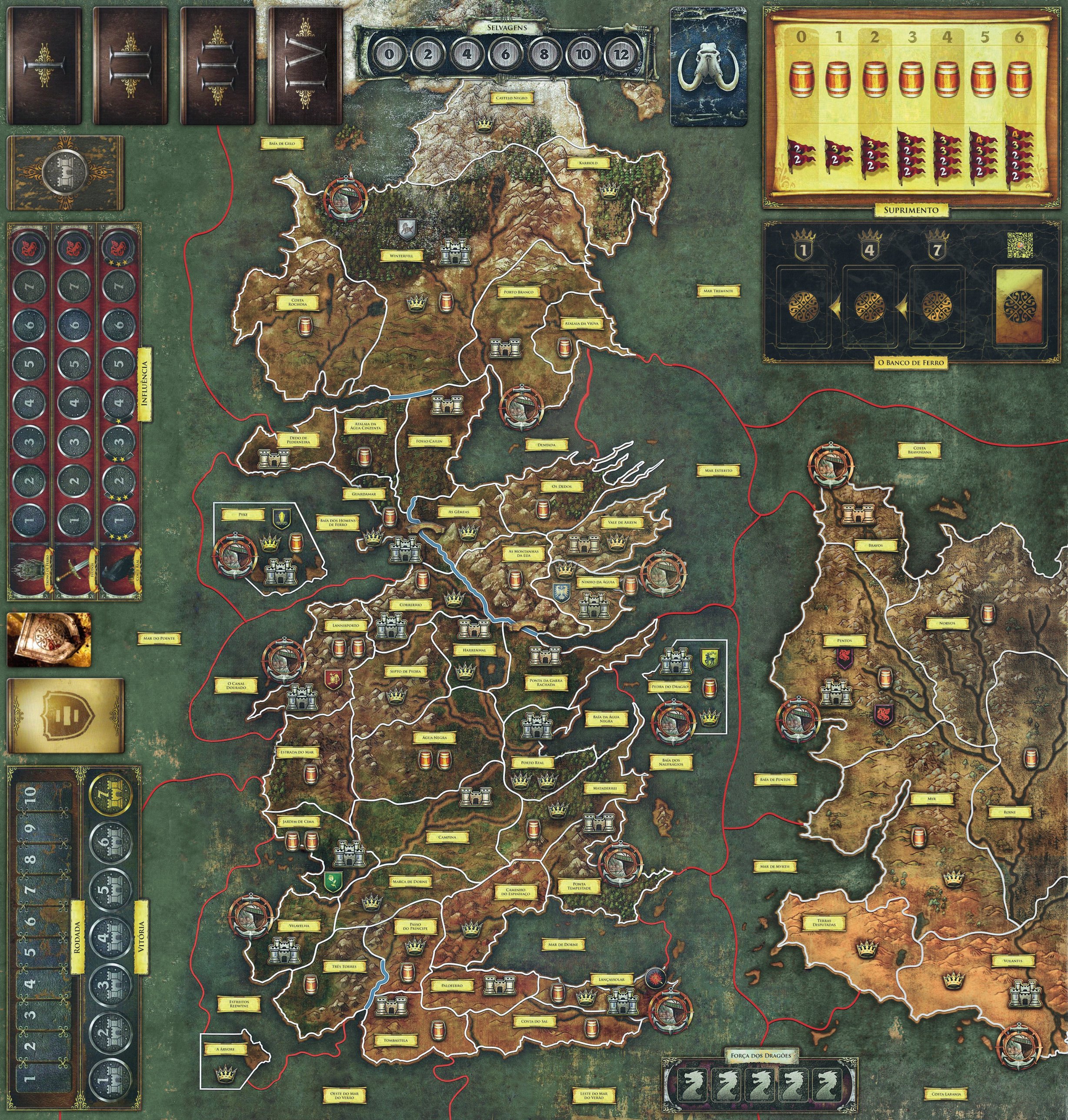 Mapa de Westeros e Essos